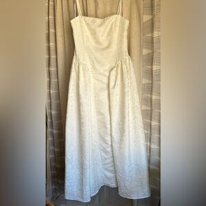 Lulus Ivory Floral Jacquard Maxi Dress Size L NWT Bridal
